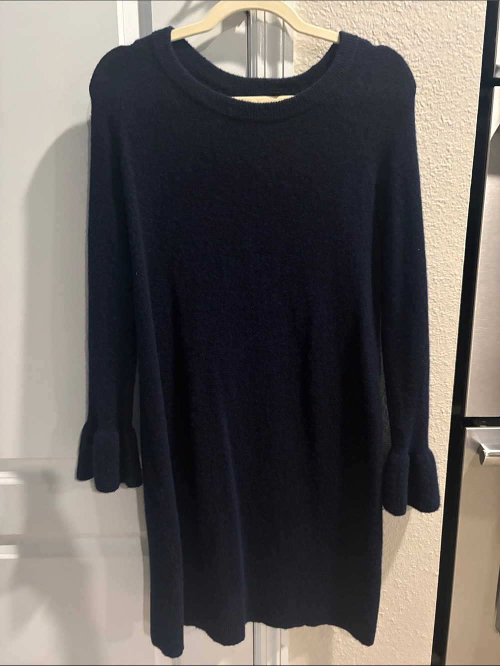 Banana Republic Navy Knit Bell-Cuff Sweater Dress